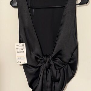 Zara Black Knot Front Bodysuit